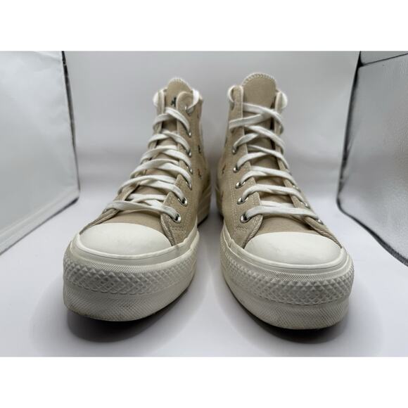 Converse All Star Lift Platform High Embroidered Roses Size 8.5 Shoes Hi Top - Picture 4 of 14
